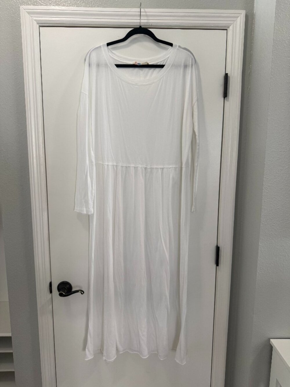 Free People FP Beach Relaxed Long-sleeve White Maxi Dress - Large